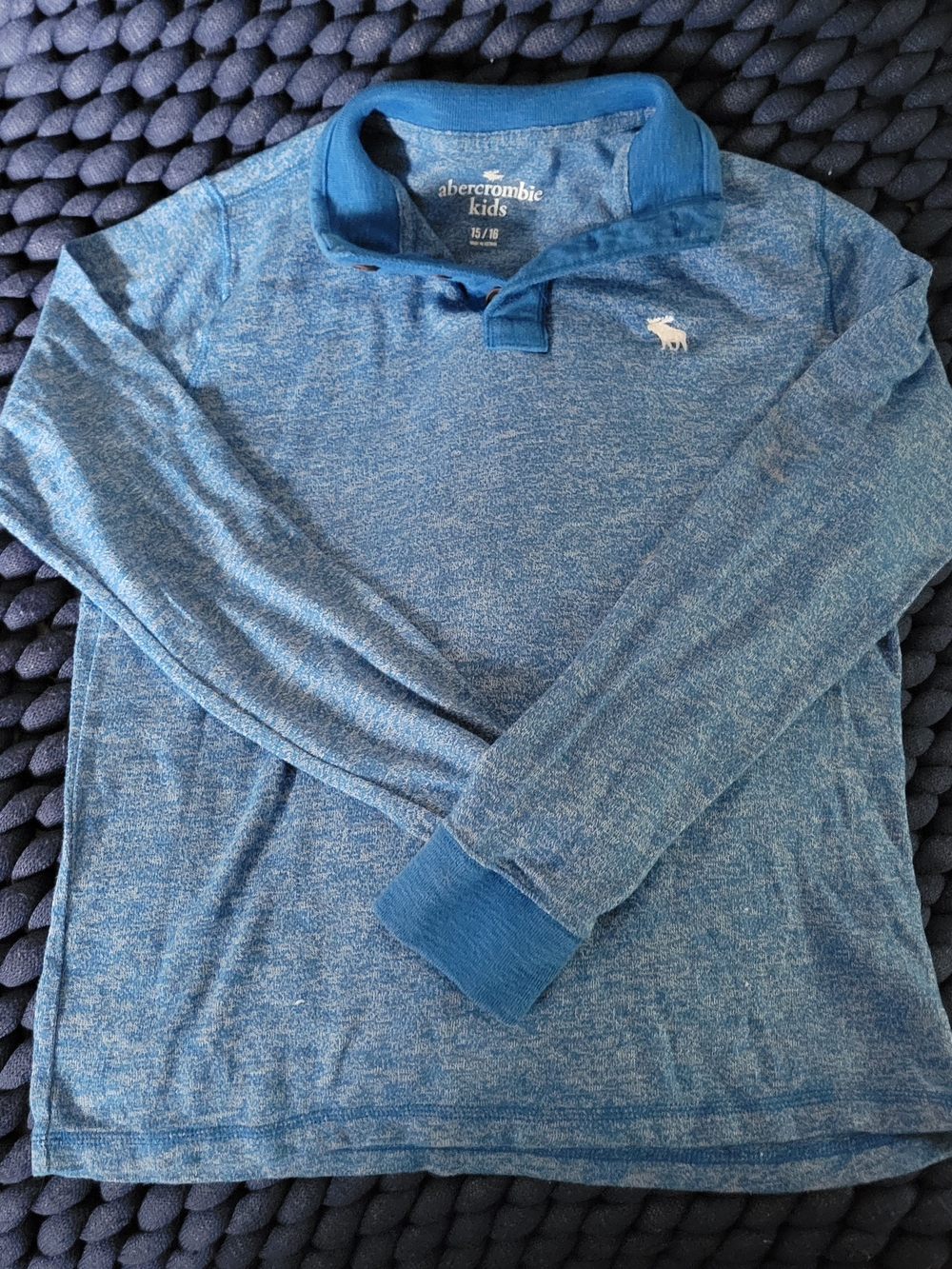 Abercrombie Kids Blue Long Sleeve Polo Shirt